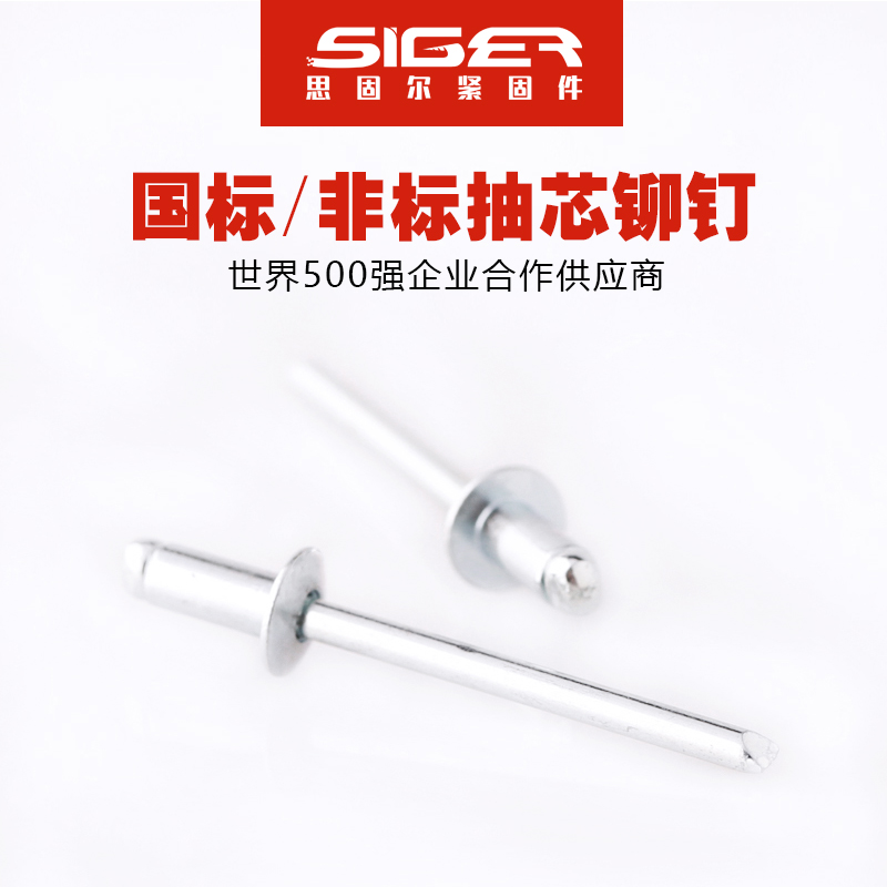 開(kāi)口型圓頭全鐵抽芯鉚釘