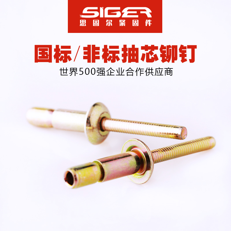 口杯拉絲圓頭鐵彩鋅抽芯鉚釘